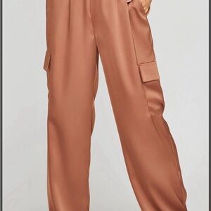 Gentle Fawn satin Tan Cargo Pants